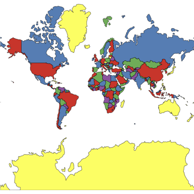 Minimalistic world coloring with Lets-Plot